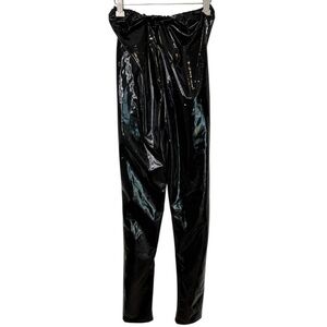 NWT PrettyLittleThing Glossy Black Polyurethane Blend Leggings